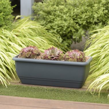Stewart Garden Patio Planter Trough, 50cm – Slate Grey