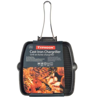 Typhoon Cast Iron Square Chargriller Pan - 24cm