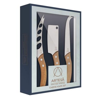 Artesa 3 Piece Cheese Knife Set with Wooden Handles