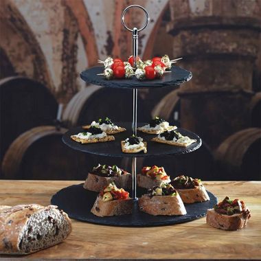 MasterClass Appetiser Slate 3 Tier Serving Stand