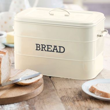 KitchenCraft Living Nostalgia Vintage Bread Bin - Cream