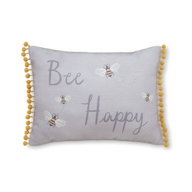 Catherine Lansfield Bee Happy Cushion - Grey