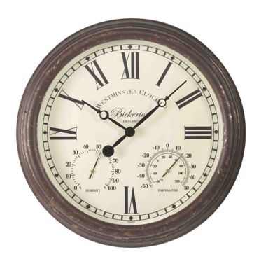 Smart Garden Outside In Bickerton Wall Clock and Thermometer - 15''