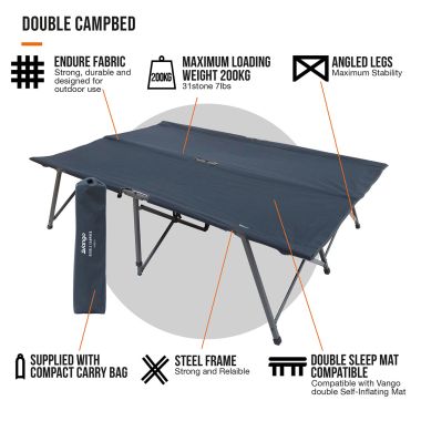 Vango Camp Bed, Granite Grey – Double