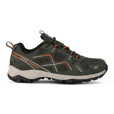 Regatta Men's Vendeavour Walking Shoes - Dark Khaki/Blaze Orange