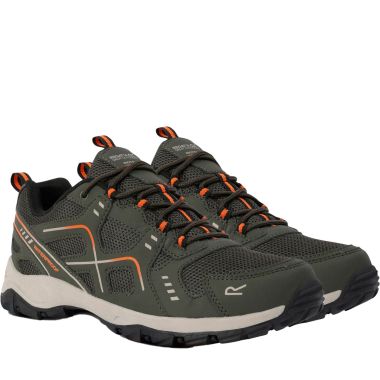 Regatta Men's Vendeavour Walking Shoes - Dark Khaki/Blaze Orange