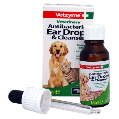 Vetzyme Antibacterial Ear Drops & Cleanser - 18ml