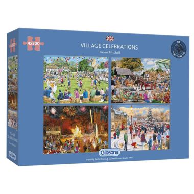 Gibsons Village Celebrations Jigsaw Puzzle - 4 x 500 Pieces