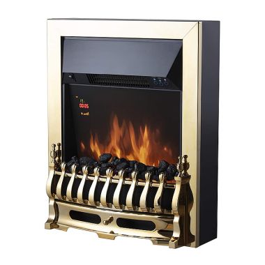 Warmlite WL45049 Whitby Electric Fire Inset with Remote – Brass, 2000w