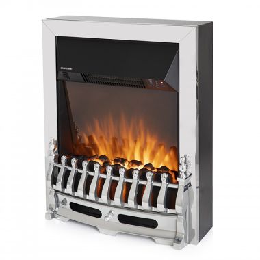 Warmlite WL45048 Whitby Electric Fire Inset with Remote – Chrome, 2000w