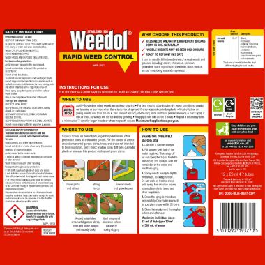 Weedol Rapid Weed Control Concentrated Weedkiller - 12 Tubes
