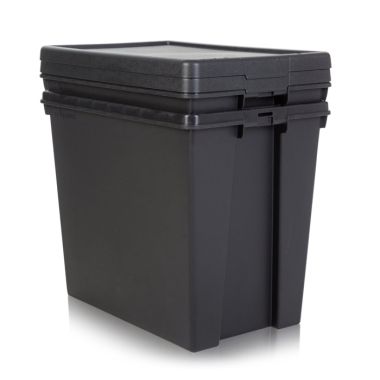 Wham Bam Recycled Heavy Duty Storage Box with Lid, Black - 92 Litre