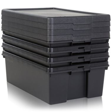 Wham Bam Recycled Heavy Duty Storage Box with Lid, Black - 36 Litre