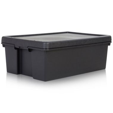 Wham Bam Recycled Heavy Duty Storage Box with Lid, Black - 36 Litre