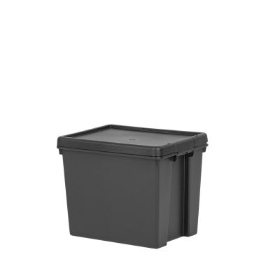 Wham Bam Recycled Heavy Duty Storage Box with Lid, Black – 24 Litre