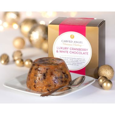 The Carved Angel White Chocolate & Cranberry Christmas Pudding - 454g