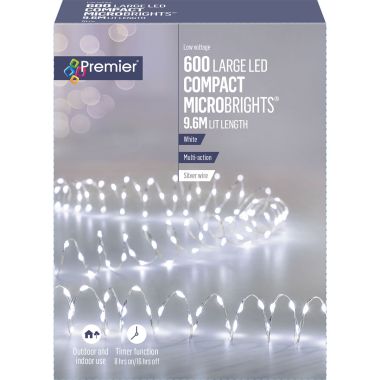 Premier 600 LED Compact MicroBrights, White - 9.6m