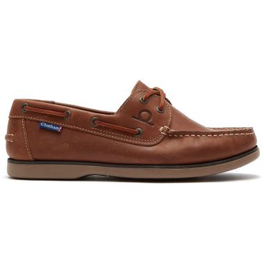 Chatham Men’s Whitstable Leather Lace Up Boat Shoes – Tan