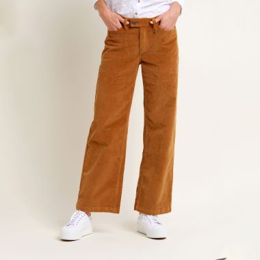 Brakeburn Women's Wide Leg Cord Trousers - Orange