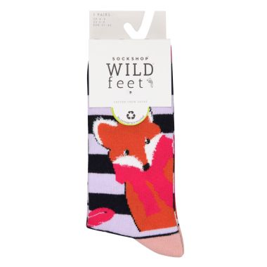 Wildfeet Women's Novelty Socks, Pack of 3 - Fox