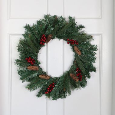 Winter Berry and Pinecone Christmas Wreath - 60cm