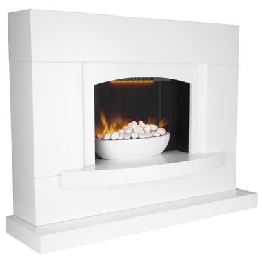 Warmlite WL45046 Oxford 1.8kW Pebble Fireplace Suite - White