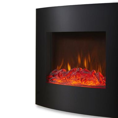 Warmlite WL45056BF Dundee Curved Glass Wall Mounted Fireplace, 22