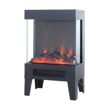 Warmlite WL46039 1.3kW Panoramic Log Effect Fire Stove - Grey