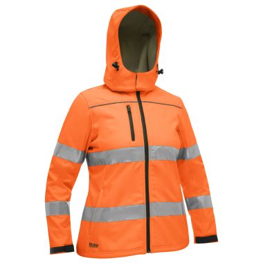 Bisley Workwear Women's Taped Hi-Vis Softshell Jacket - Orange