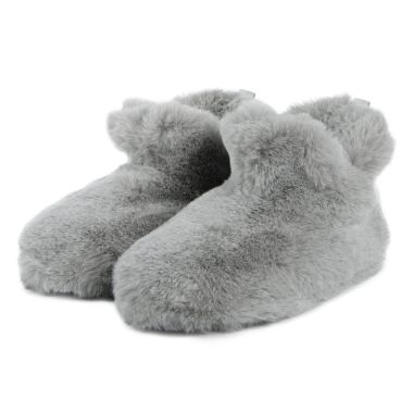Totes Women's Faux Fur Slipper Boots - Grey 