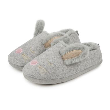 Totes Women's Novelty Bunny Slippers - Grey