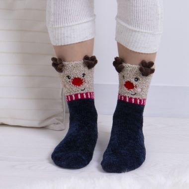 Totes Women's Toasties Slipper Socks - Reindeer
