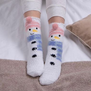 Totes Women's Toasties Slipper Socks - Snowman