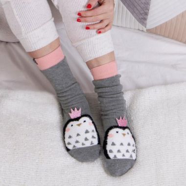 Totes Women's Penguin Slipper Socks