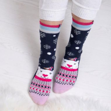 Totes Women's Polar Bear Slipper Socks