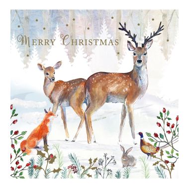 Woodland Animals Christmas Cards - Pack of 12