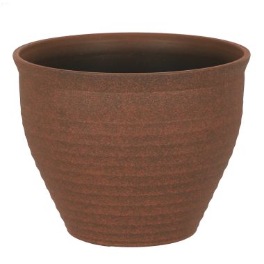 Woodlodge Feather Stone Effect Planter, Earth - 35cm
