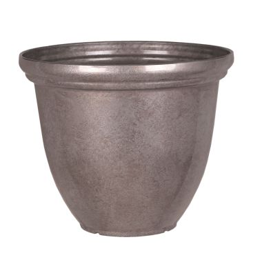 Woodlodge Glazed Plant Pot, 37cm - Silver