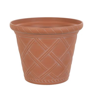 Woodlodge Feather Lattice Plant Pot, Terracotta - 34cm