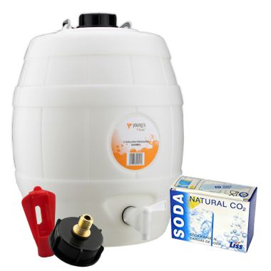Young's Basic White Barrel with CO2 Injection System & Tap - 5g