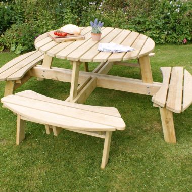 Zest Outdoor Living Poppy Round Picnic Table 