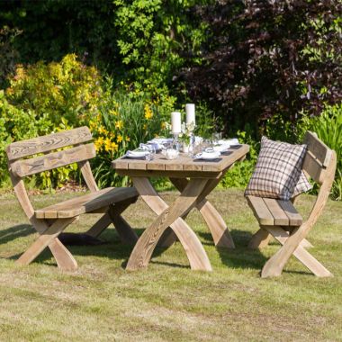 Zest Outdoor Living Harriet Table and Bench Set - 6 Seater