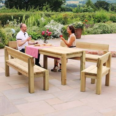 Zest Outdoor Living Philippa Table and Bench Set - 8 Seater