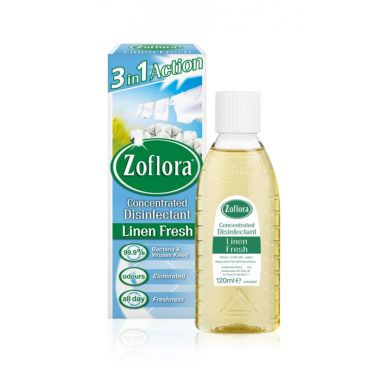 Zoflora Concentrated Disinfectant, 120ml, Linen Fresh - Pack of 3