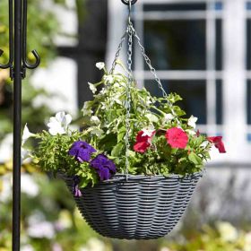 Smart Garden Slate Faux Rattan Hanging Basket – 14in
