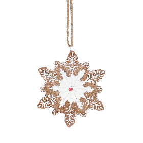 Iced Gingerbread Snowflake Decoration - 8cm