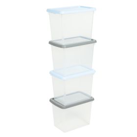 Wham® Clear Plastic Storage Box with Lid, 4 Pack - 6.7 Litre
