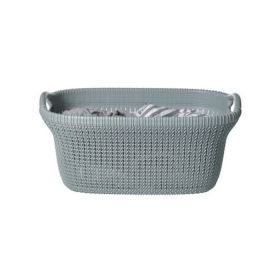 Curver Knit Laundry Basket - 40 Litres, Misty Blue