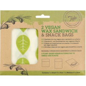 Tala Vegan Sandwich & Snack Wax Bags – Pack of 2