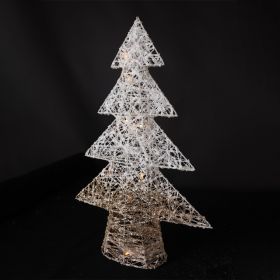 LED Woven Christmas Tree Ornament, Gold/White - 50cm